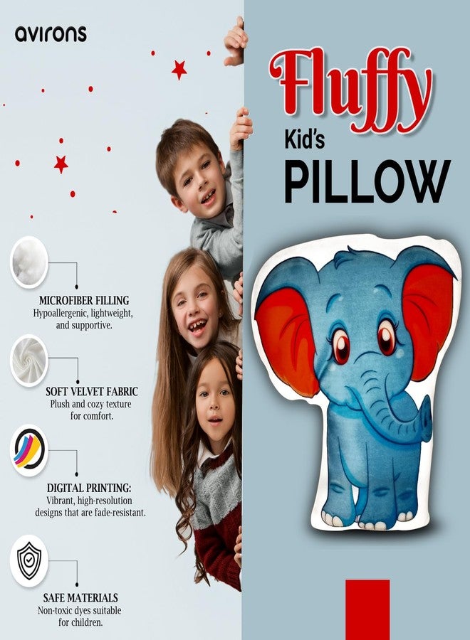 Avirons Cute Elephant Pillow - Soft, Snuggly & Fun! Perfect for Kids, This Plush Pillow Adds Comfort and Playful Charm to Nap Time, Playtime, and Everyday Cuddles - Image 5