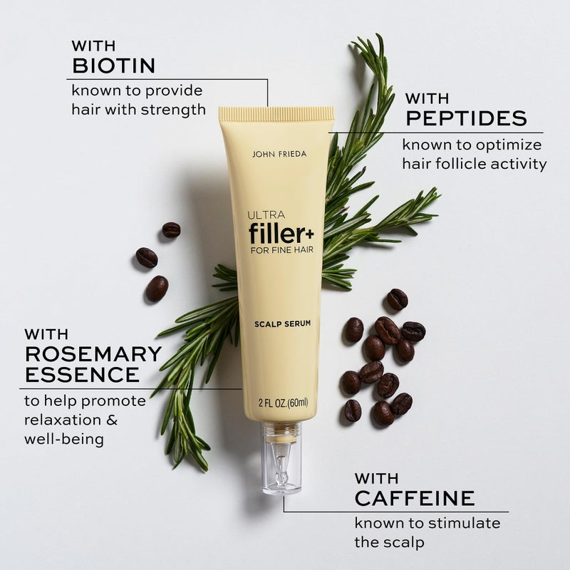 John Frieda سيروم كثافة فروة الرأس ULTRAfiller+ من جون فريدا للشعر الناعم، سيروم تكثيف الشعر، علاج فروة الرأس للتكثيف للنساء والرجال، 2 أونصة - Image 5