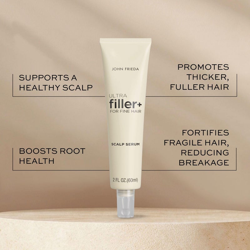 John Frieda سيروم كثافة فروة الرأس ULTRAfiller+ من جون فريدا للشعر الناعم، سيروم تكثيف الشعر، علاج فروة الرأس للتكثيف للنساء والرجال، 2 أونصة - Image 2