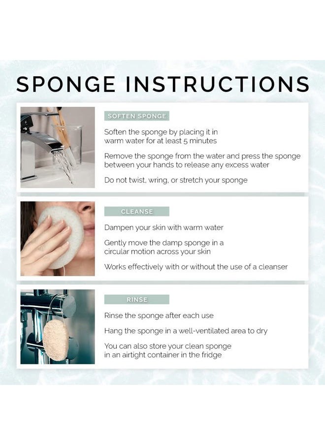 Wildpier - Beauty Konjac Sponge, Natural Luxury Facial Exfoliator, Face Scrubber, Makeup Remover, Plant Based Gentle Cleansing for Sensitive Skin, Removes Dead Skin Cells, White - Image 1
