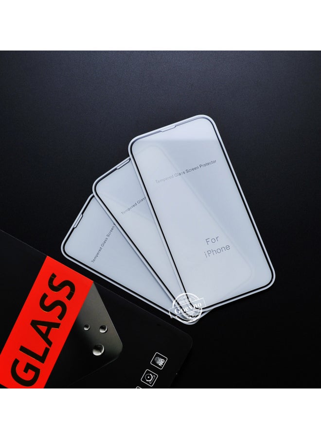 Generic Suitable For Iphone13 Tempered Film Electroplating Anti-peep Full Version AG Matte Frosted Film For Iphone 13 Blue Light Film-Color:0.33mm Curved Edge Bare Chip-Size:For Iphone13 Pro Max Full Version Black  - Image 3