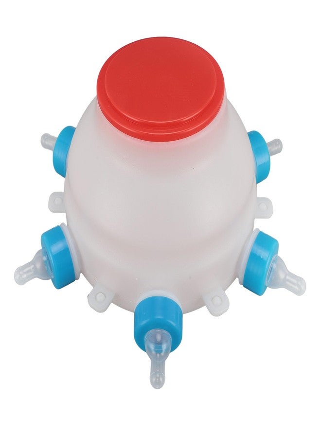 Fockety Lamb Milk Feeder Bottle, 6 Pacifier Round PC Plastics Easy to Clean Sheep Feeding Cup, Portable Safe Milk Pot for Piglet Lamb, Lamb Feeding Bottle for Piglets and Lambs - Image 1