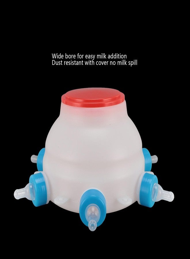 Fockety Lamb Milk Feeder Bottle, 6 Pacifier Round PC Plastics Easy to Clean Sheep Feeding Cup, Portable Safe Milk Pot for Piglet Lamb, Lamb Feeding Bottle for Piglets and Lambs - Image 3