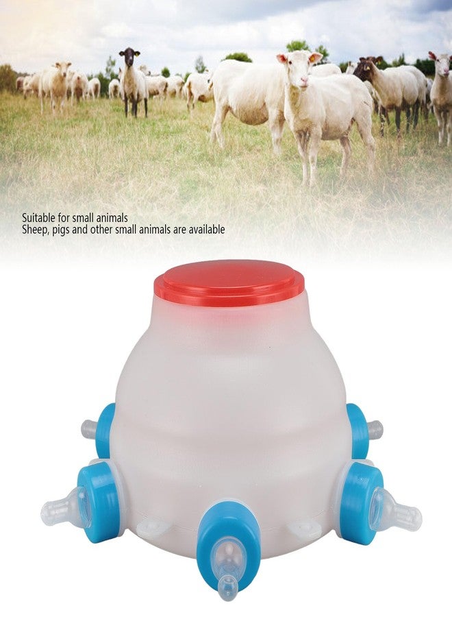Fockety Lamb Milk Feeder Bottle, 6 Pacifier Round PC Plastics Easy to Clean Sheep Feeding Cup, Portable Safe Milk Pot for Piglet Lamb, Lamb Feeding Bottle for Piglets and Lambs - Image 2