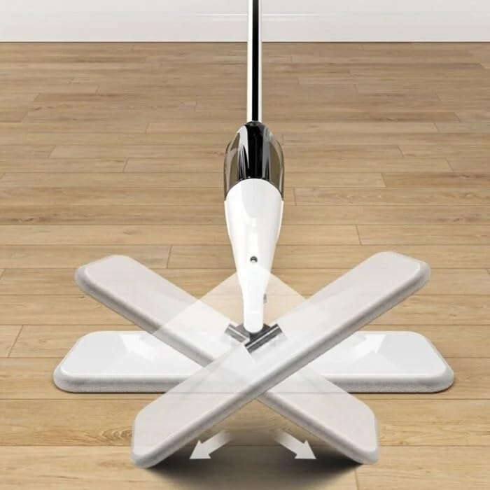 Mn Microfiber Floor Mop with Upgraded Built-in Steam | 360 Degree Microfiber Spin Kitchen Mop with Washable Pads and 360ml Water Tank Spray - Image 1