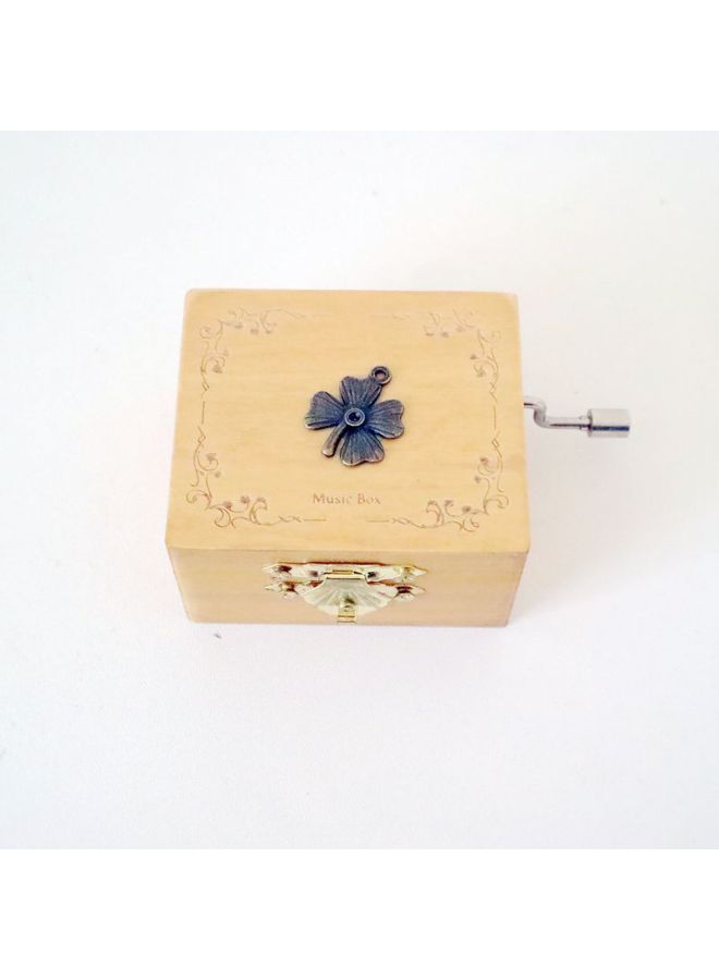 Vintage Small Patch Music Box Metal Wooden Hand Music Box Cute Gift Student Gift Wholesale-Color:Four-leaf Clover  - Image 1