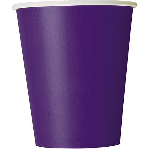 Unique Party Deep Purple Solid Paper Cups - 9 oz (Pack Of 8) - Disposable Drinkware - Perfect For Parties, Events & Gatherings - Image 3