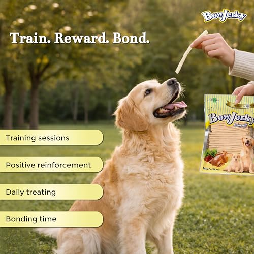 Bow Jerky Premium Chicken & Milk Dog Treats 800gm High Protein Dog Treats for Training & Reward Healthy Dog Snacks Nutrient Rich Jerky Sticks for Puppies Adults Senior Dogs All Breeds - Image 5