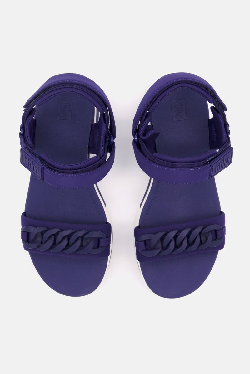 FitFlop Women Heda Chain Back Strap Sandals, Navy/White - Image 4