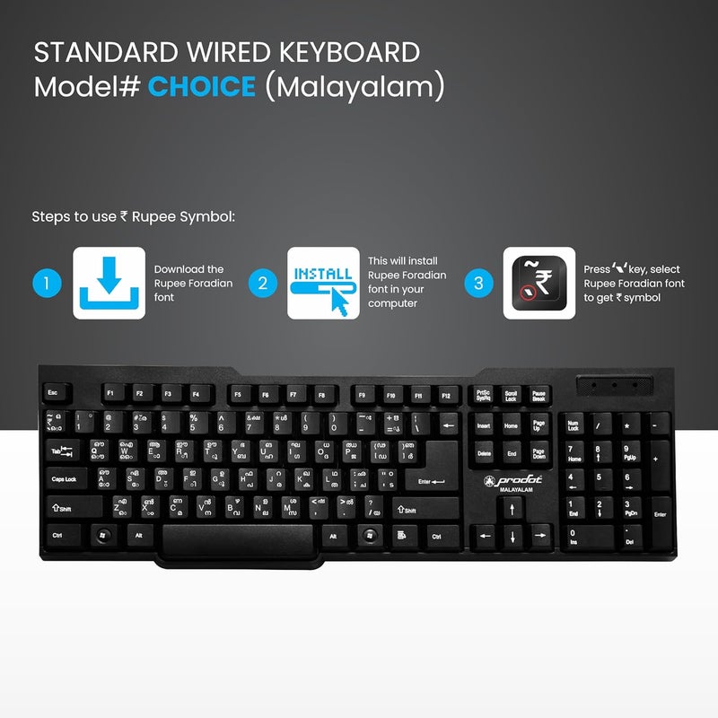 ProDot KB-297rs USB (Odia) Regional Standard Keyboard (Color: Solid Black) - Image 4