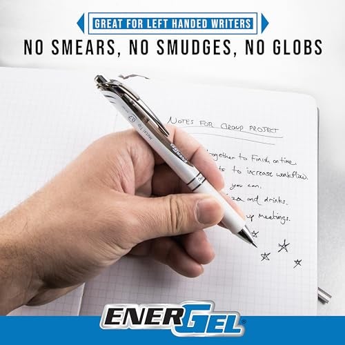 Pentel EnerGel RTX Retractable Liquid Gel Pen, (0.7mm) Metal Tip, Medium Line, Blue Ink, Plastic-Free Packaging, 5 Pack - Image 5