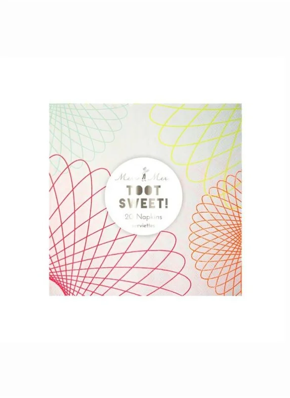 Meri Meri Toot Sweet Neon Spiro Large Napkin
