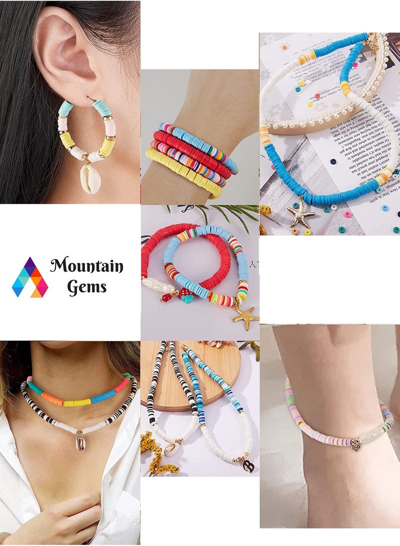 Mountain Gems 6mm Flat Beads Kit for Bracelets Necklace Jewelry Making DIY Craft Kit - Image 3