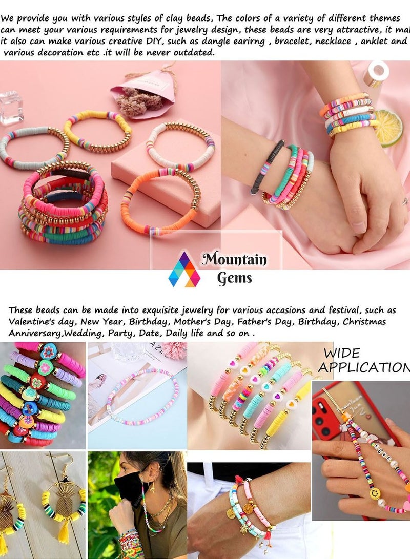 Mountain Gems 6mm Flat Beads Kit for Bracelets Necklace Jewelry Making DIY Craft Kit - Image 2