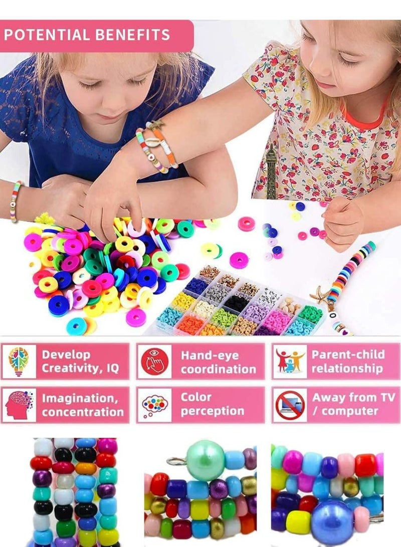 Mountain Gems 6mm Flat Beads Kit for Bracelets Necklace Jewelry Making DIY Craft Kit - Image 5