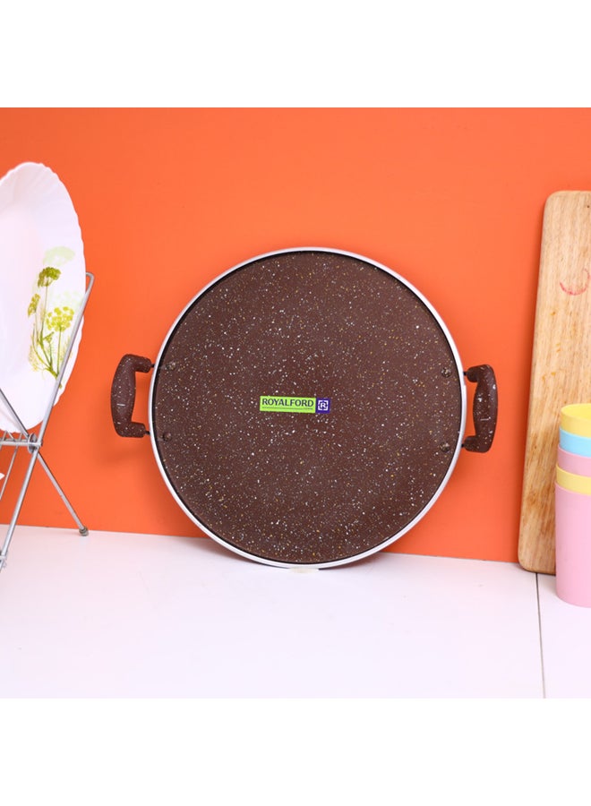 Royalford Aluminium Round Tawa Brown 33cm - Image 5