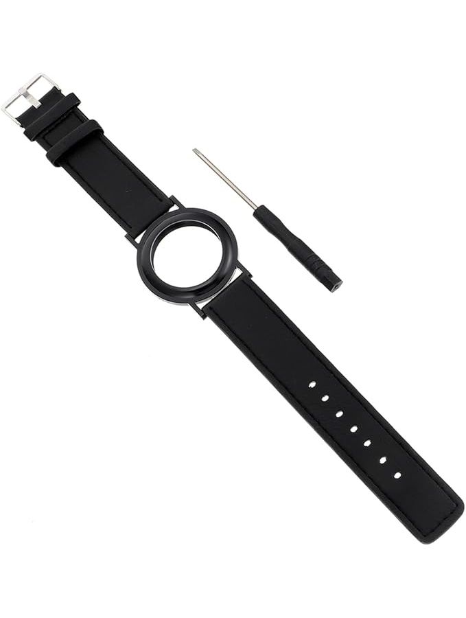 Black Adjustable Vintage Leather Wristband Strap Protective Case Secure Anti Loss Design For Kids And Adults - Image 1