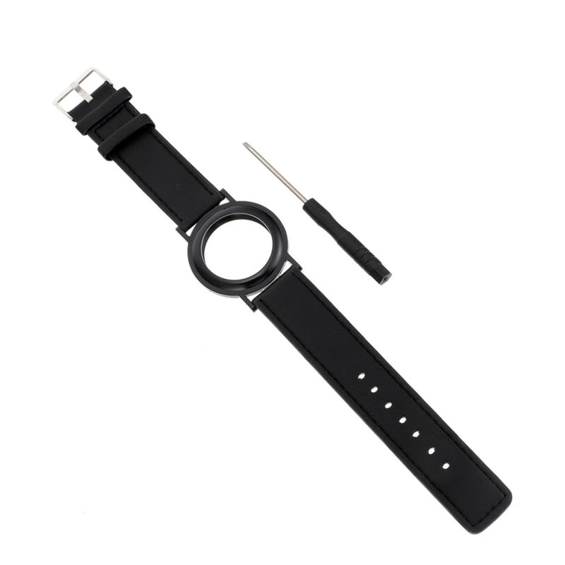 Black Adjustable Vintage Leather Wristband Strap Protective Case Secure Anti Loss Design For Kids And Adults - Image 2