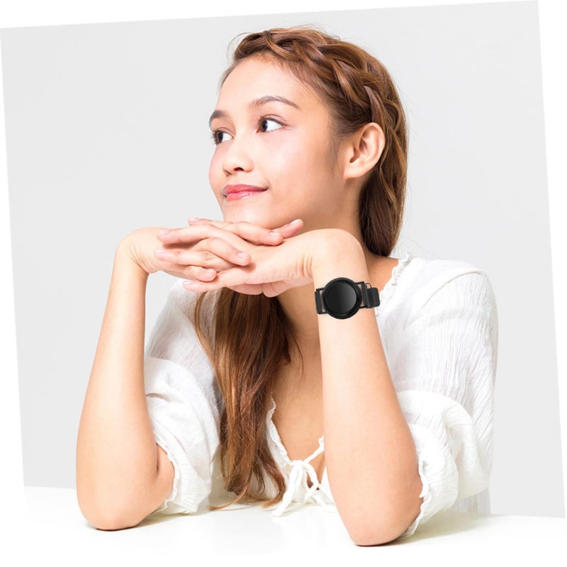 Black Adjustable Vintage Leather Wristband Strap Protective Case Secure Anti Loss Design For Kids And Adults - Image 3