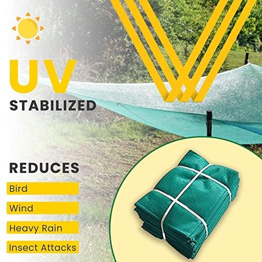 Essoti Multi Purpose Shade net/Agro/Green /75% Sun Block net with niwar Stitched- High Density 125 GSM (6 x 8 FT) - Image 3
