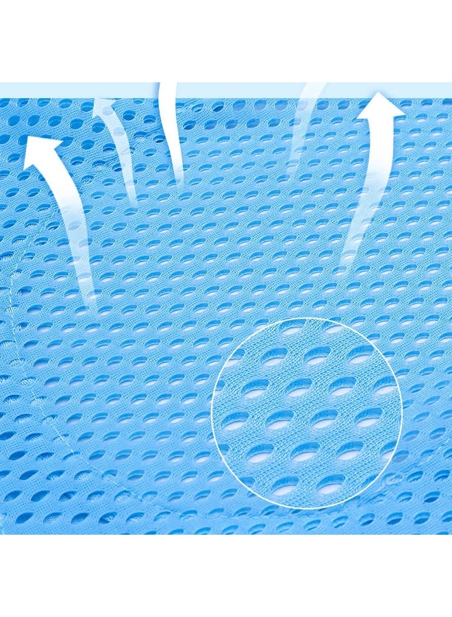 PENINSULA LOVE وسادة دعم مقعد استحمام الأطفال الجديدة وسادة استحمام مضادة للانزلاق حمالة حوض الاستحمام للأطفال شبكة ناعمة وسادة استحمام قابلة للتعديل للرضع من 0-18 شهر أزرق فاتح - Image 3