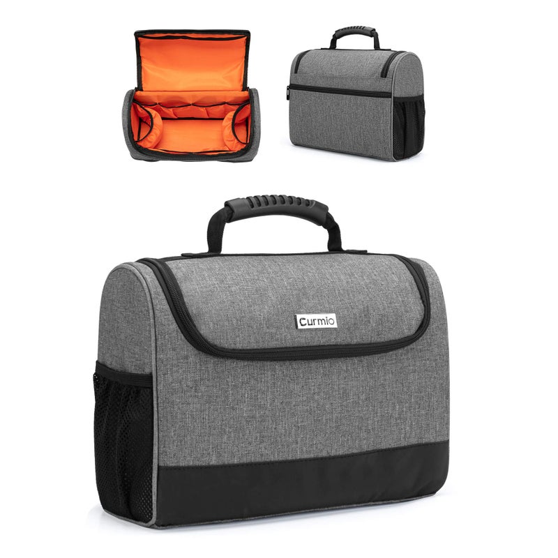 CURMIO CURMIO Bartender Kit Bag Portable Travel Carrying Bag with Rubber Handle for Bar Tools Set For Home Indoor Outdoor Patio Party Gray Bag ONLY Patent Pending 