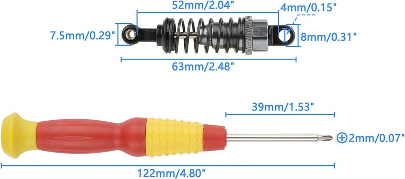 NewZoll 4Pcs Shock Absorbers Metal Shocks Assembled Dampers for WLtoys 118 RC Car A949 A969 A979 K929 A959B A969B A979B K929 K929B  - Image 2