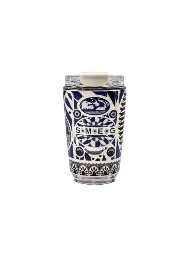 Smeg Blue and White Milk White Chinese Style Vacuum Cup 240ml Leak-proof and Anti-slip Insulated Travel Cup, Easy to Clean and Portable Coffee Cup - Image 2