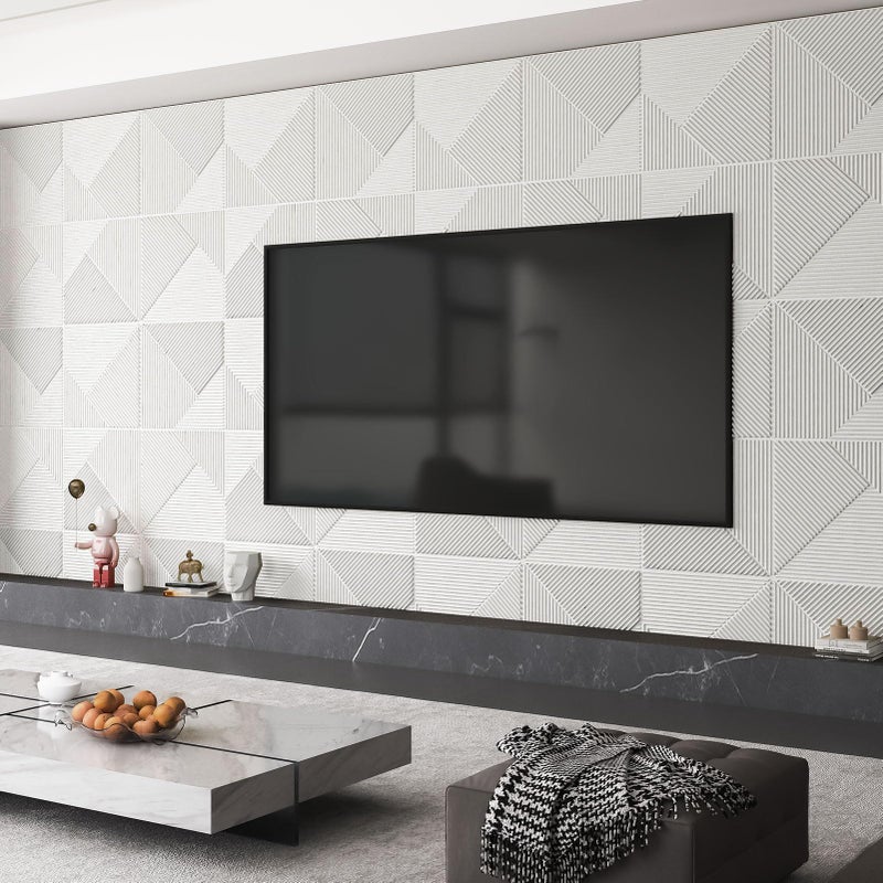 WOWSTAR 12-Pack 3D Wall Panels 19.7" x 19.7", White Slat Wall Panels for Interior Wall Decor, Modern Wall Covering for Living Room, Bedroom & Office - Image 5