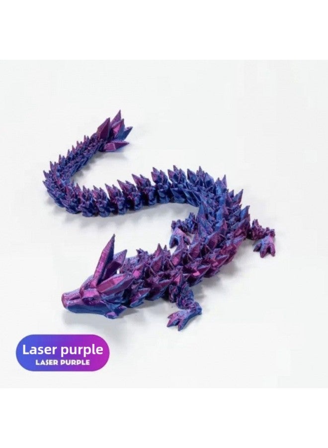 [Over 2,000 Repeat Customers] 3D Printing Toy Dragon Egg Crystal Gemstone Dragon Ornaments Diy Dinosaur Egg Creative Gift-Color:A Laser Amethyst Dragon [without Eggs] - Big Dragon Egg [12cm Egg + 30cm Crystal Dragon] - Image 1
