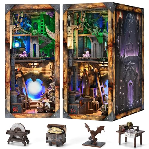 MiniCity Book Nook Kit, DIY Miniature Dollhouse Booknook Kit with Led Light and Dust Cover (Blade and Magic) - Image 1