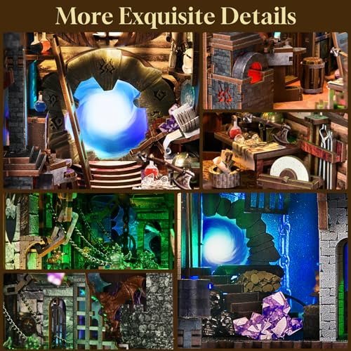 MiniCity Book Nook Kit, DIY Miniature Dollhouse Booknook Kit with Led Light and Dust Cover (Blade and Magic) - Image 4