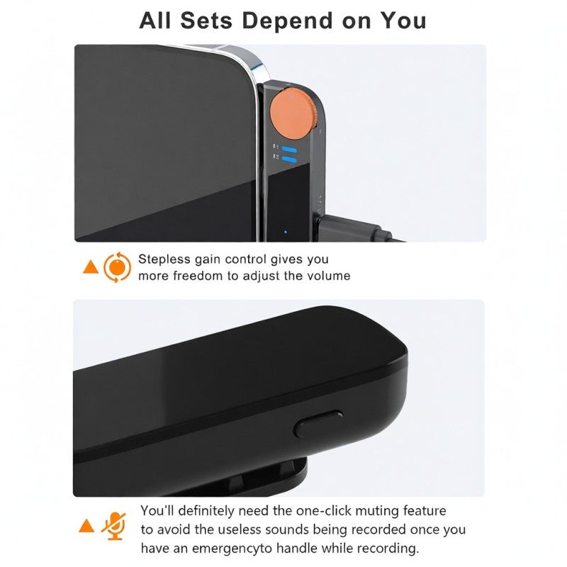 COMICA Vimo S-UC Wireless Microphone System with 1 Receiver & 2 Microphones 200M Transmission Range Built-in Battery with Charging Case Replacement for Android Phones Live Streaming Interview Vlog - Image 4