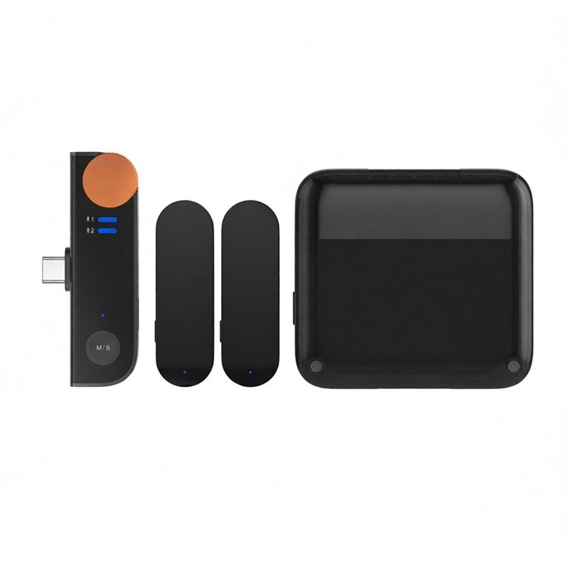 COMICA Vimo S-UC Wireless Microphone System with 1 Receiver & 2 Microphones 200M Transmission Range Built-in Battery with Charging Case Replacement for Android Phones Live Streaming Interview Vlog - Image 1