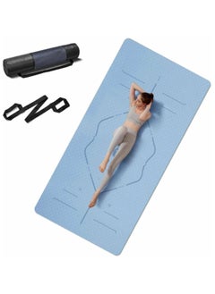 Vparty Thick Yoga Mat for Home Workout,183x61x0.6cm Non-Slip Exercise Fitness Yoga Mats,Eco-Friendly TPE Exercise Mats for Home Workout with strap & Carrying Bag  - Image 1