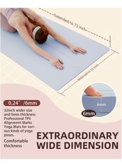 Vparty Thick Yoga Mat for Home Workout,183x61x0.6cm Non-Slip Exercise Fitness Yoga Mats,Eco-Friendly TPE Exercise Mats for Home Workout with strap & Carrying Bag  - Image 2