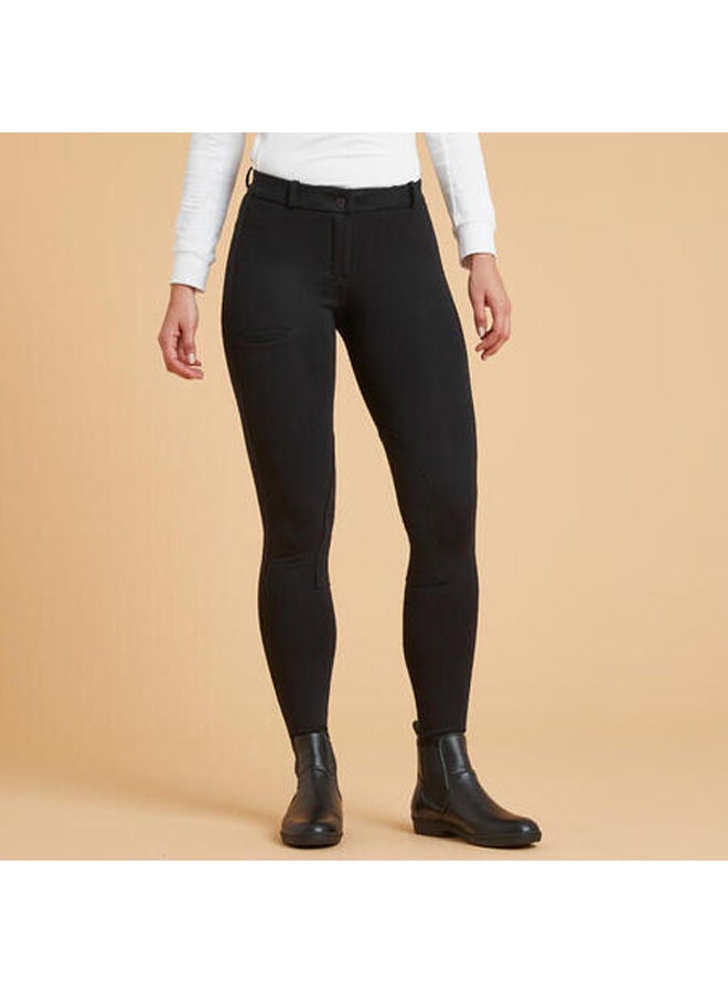 فوجانزا بنطلون للسيدات لركوب الخيل 100 - لون أسود - Image 1