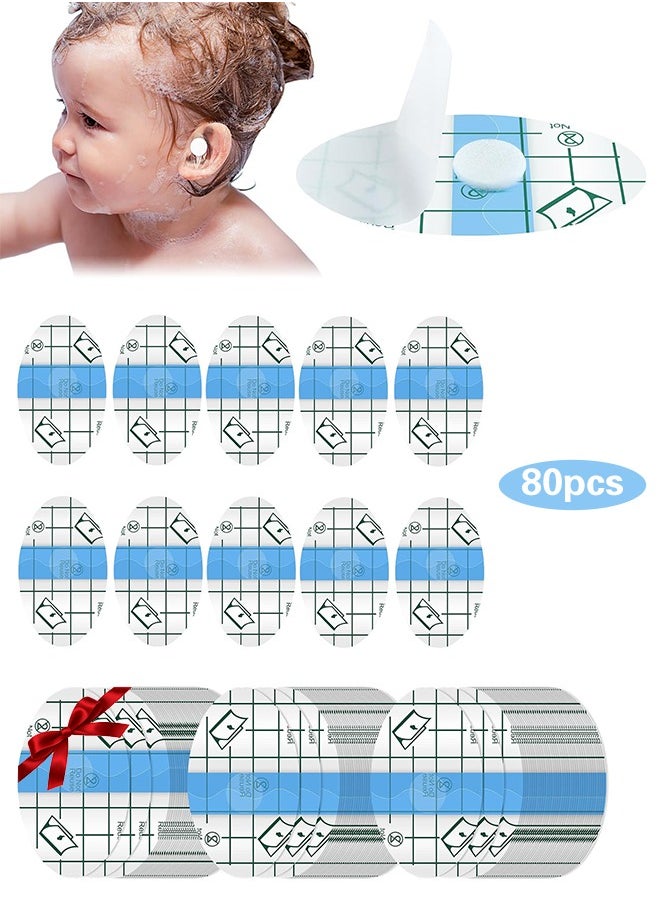 Sweet Life 80pcs Baby Waterproof Ear Stickers with Absorbent Cotton, Baby Shower Ear Covers, Newborn Ear Protector for Bathing Swimming Showering Surfing Snorkeling and Other Water Sports  - Image 1