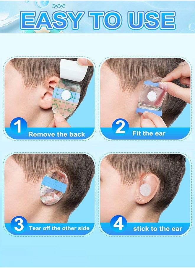 Sweet Life - 80pcs Baby Waterproof Ear Stickers with Absorbent Cotton, Baby Shower Ear Covers, Newborn Ear Protector for Bathing Swimming Showering Surfing Snorkeling and Other Water Sports - Image 1