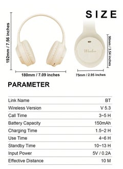 ShebSheb Wireless On Ear Bluetooth Headphones,Foldable Bluetooth Wireless Headset Over Ear with Noise Cancelling Microphone  - Image 2
