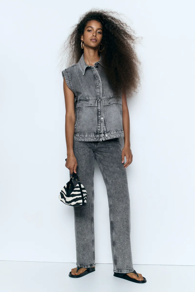 H&M  Oversized denim gilet for Women | Best Price UAE