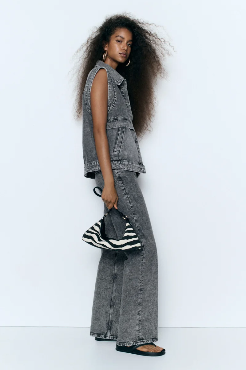 H&M  Oversized denim gilet for Women | Best Price UAE