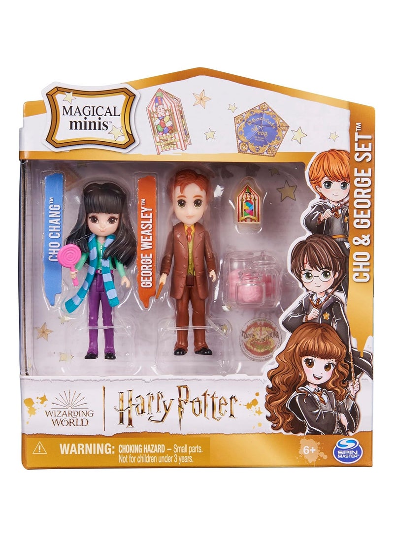 سبن ماستر مجموعة شخصيات هاري بوتر وعالم السحرة من سبين ماستر، مينيس السحرية تشو تشانغ وجورج ويزلي مع 2 ملحقات دمية، ألعاب أطفال للأعمار من 6 سنوات فما فوق - Image 2