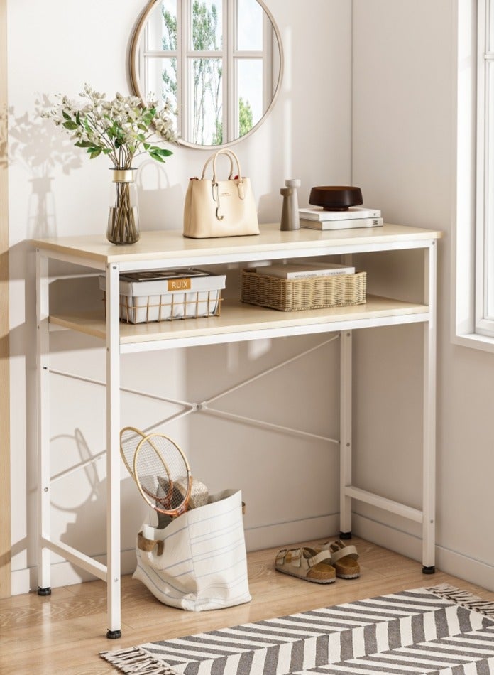 هارلان طاولة كونسول 100*30*90 سم، طاولة مدخل ذات مستويين، طاولة أريكة ضيقة لغرفة المعيشة، الرواق، البهو، المدخل، غرفة النوم - Image 1