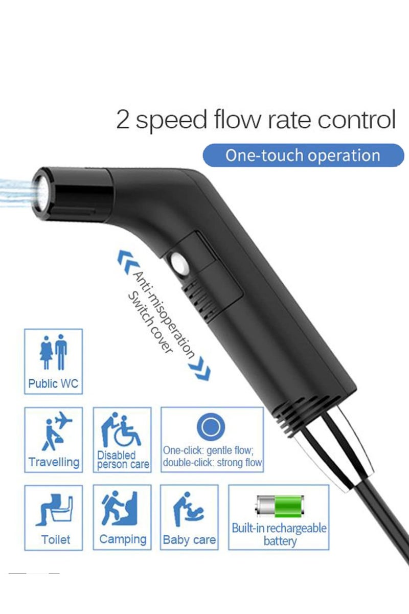 Portable Travel Bidet Electric Rechargeable Handheld Personal Bidet Sprayer for Hygiene Cleaning for Toilet with 2.3 liters Water container (Black) - Image 4