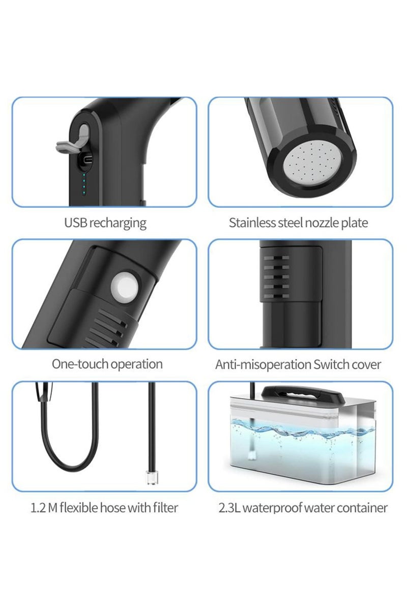 Portable Travel Bidet Electric Rechargeable Handheld Personal Bidet Sprayer for Hygiene Cleaning for Toilet with 2.3 liters Water container (Black) - Image 2