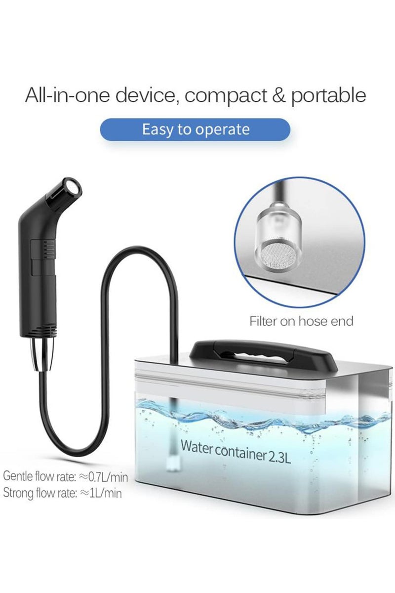 Portable Travel Bidet Electric Rechargeable Handheld Personal Bidet Sprayer for Hygiene Cleaning for Toilet with 2.3 liters Water container (Black) - Image 3