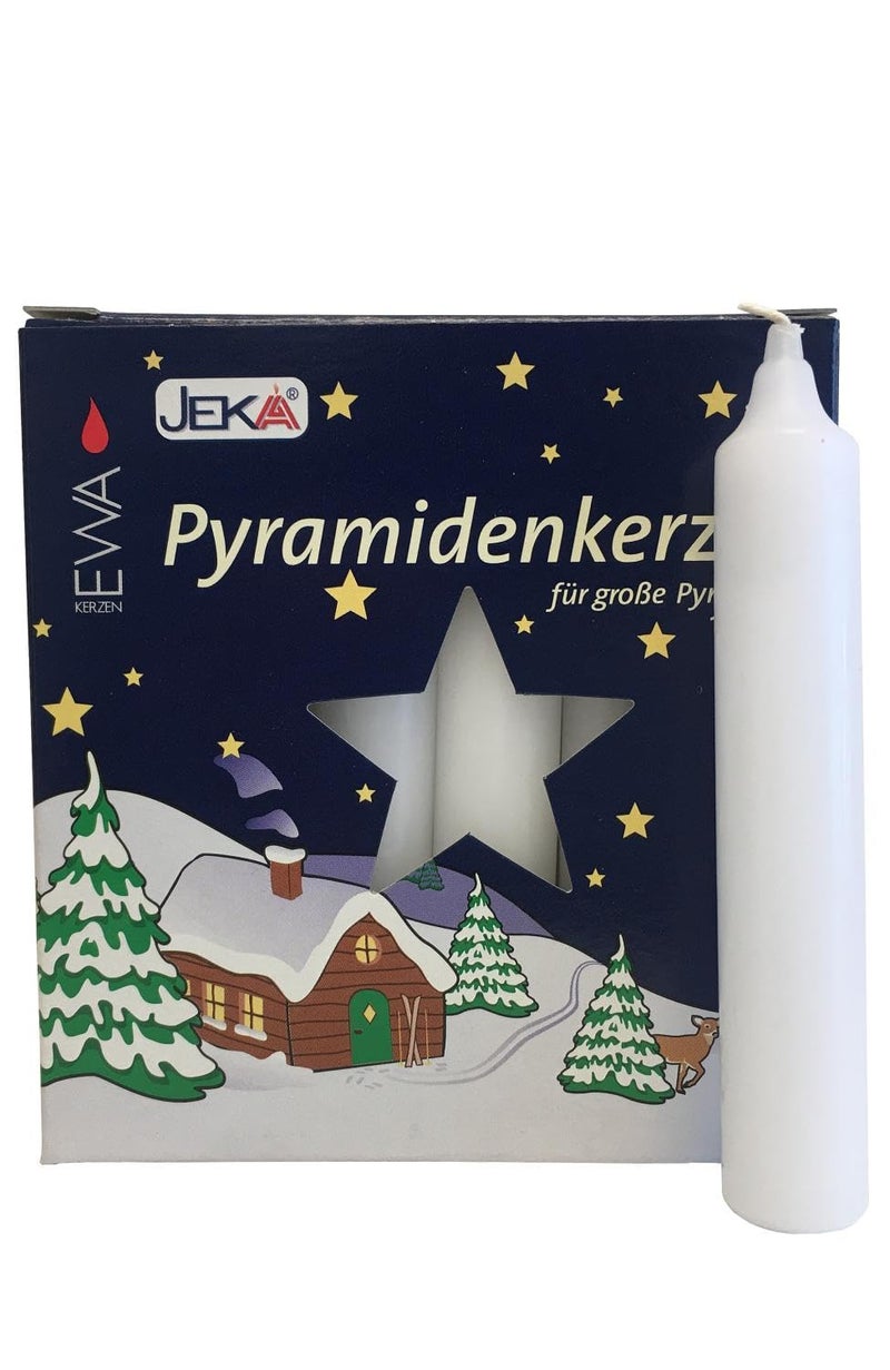 Jeka Kerzen Christmas Pyramid Carousel Candles, Large 17mm - White - Image 2