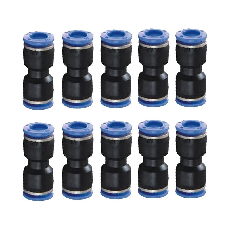 HOSEMART 6mm X 6mm Union Push PU Pneumatic Pipe Fitting Straight Connector 6mm OD Hose Tube (Pack of 10) - Image 2
