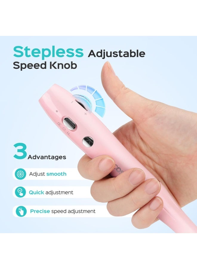 COSLUS Cordless Nail Drill Electric File: Professional for Acrylic Gel Dip Powder Nails Portable Nail Drill Machine Kit Pink - Image 5